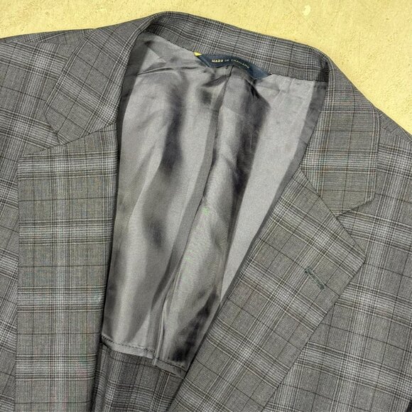 Brooks Brothers "BrooksCool" Blazer REDA Wool Sport Coat Glen Check Blue 44R - Picture 5 of 10